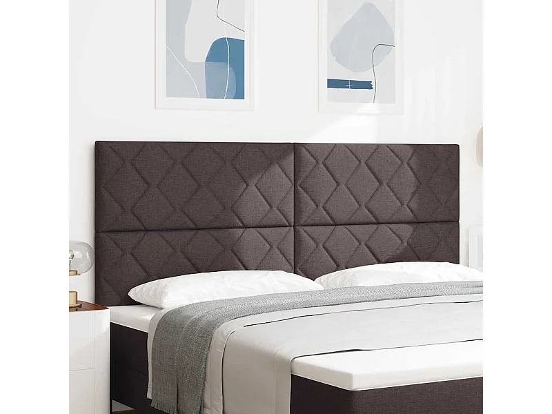 Stoffen Hoofdbord Geometrisch Donkerbruin 200 cm Stof