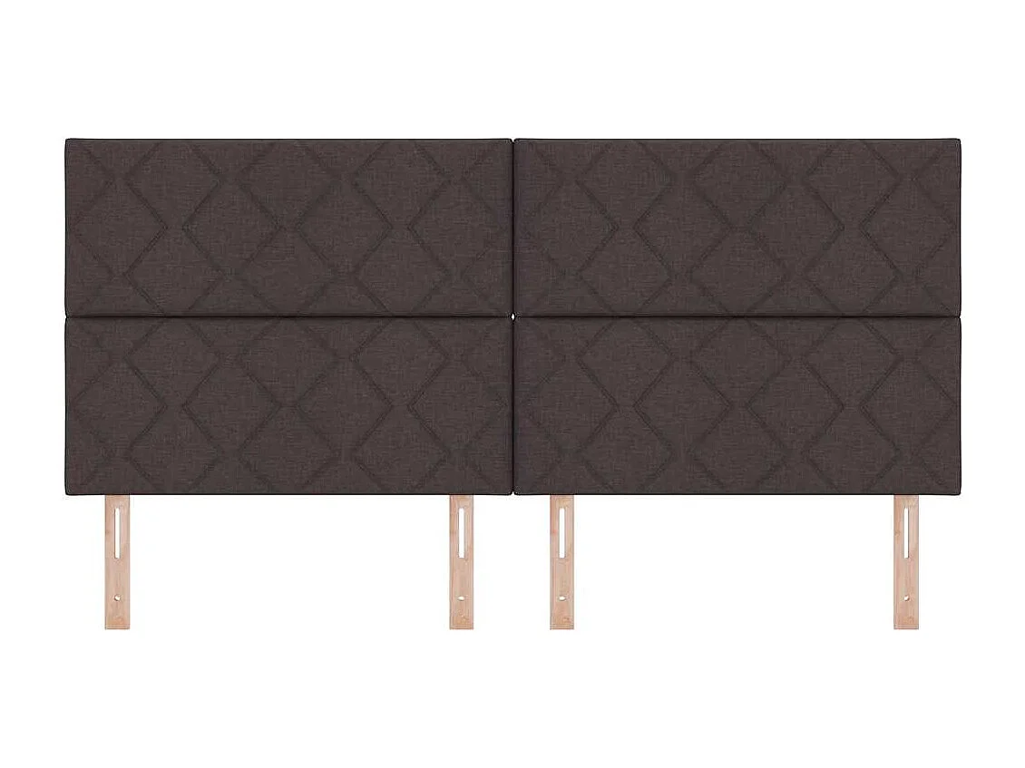 Cabecero de Tela Geométrico Manual Marrón oscuro 200 cm tela