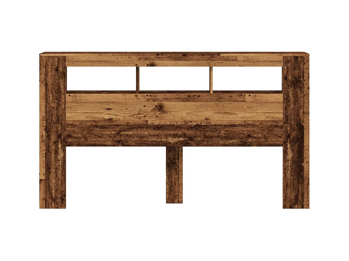 Tête de lit à LED vieux bois 180x18,5x103,5cm bois d'ingénierie