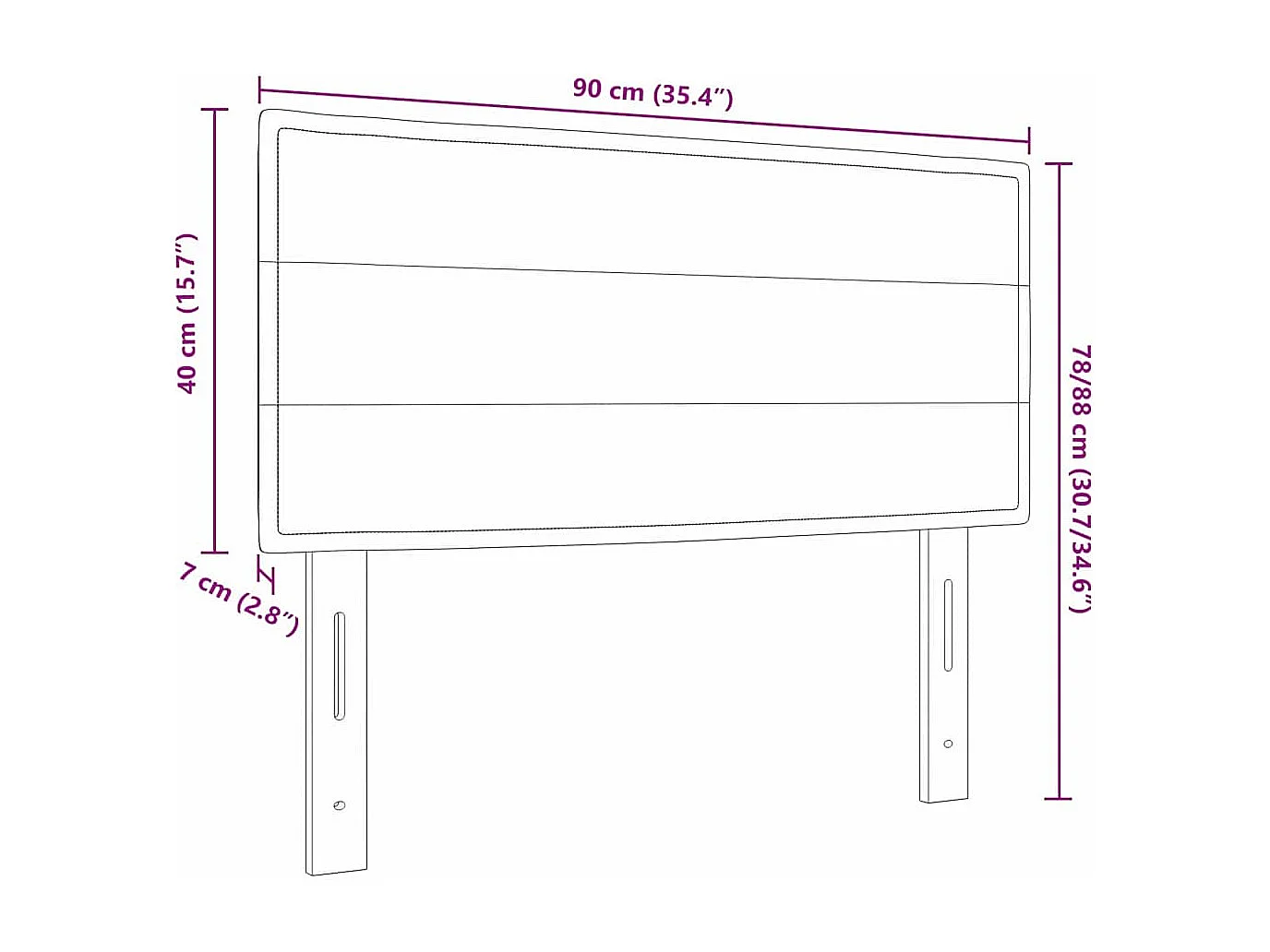 Cabeceira LED com luzes de tira LED Manual Preto 90 cm tecido