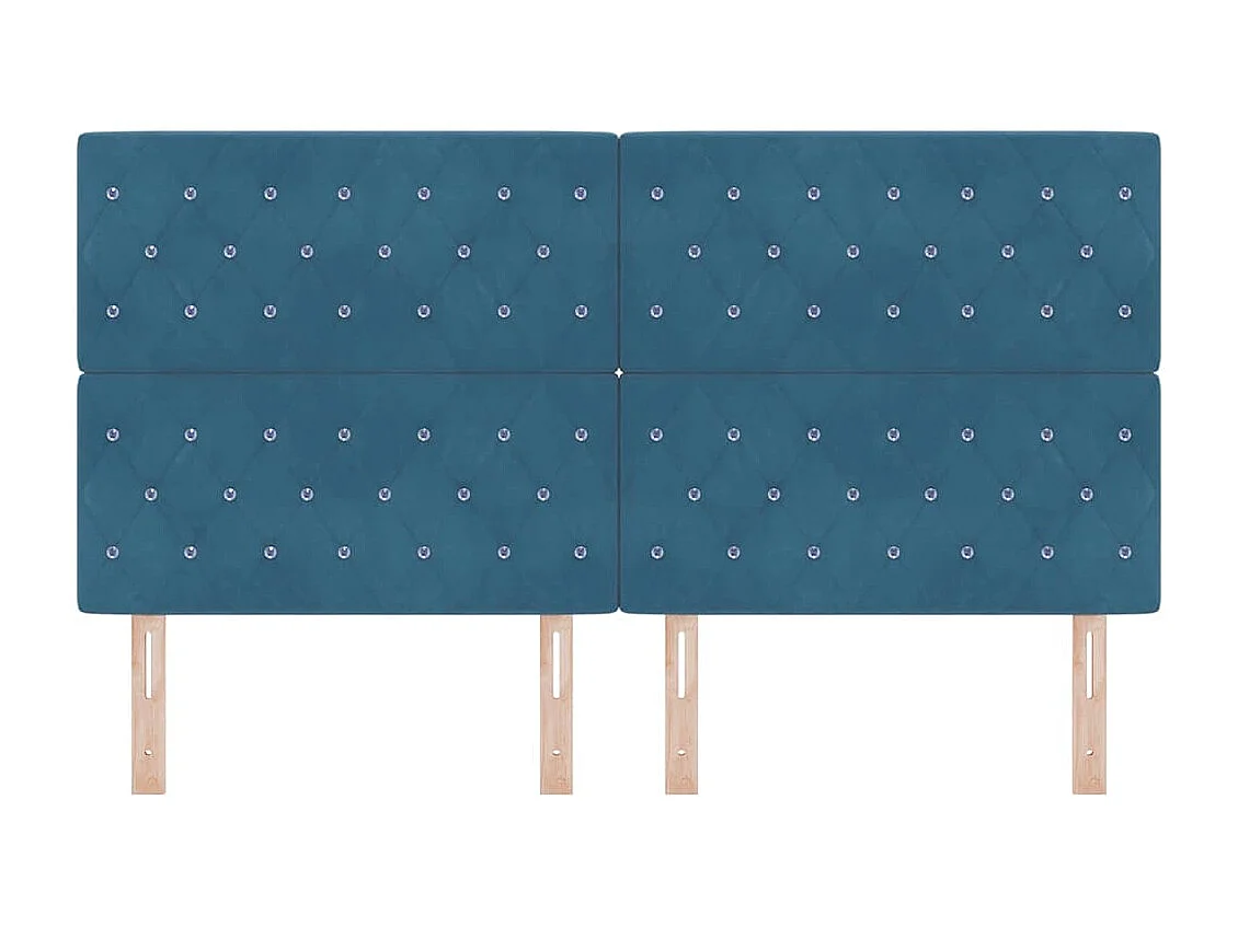 Tête de Lit en Velours Argyle Bleu foncé 180 cm Velours