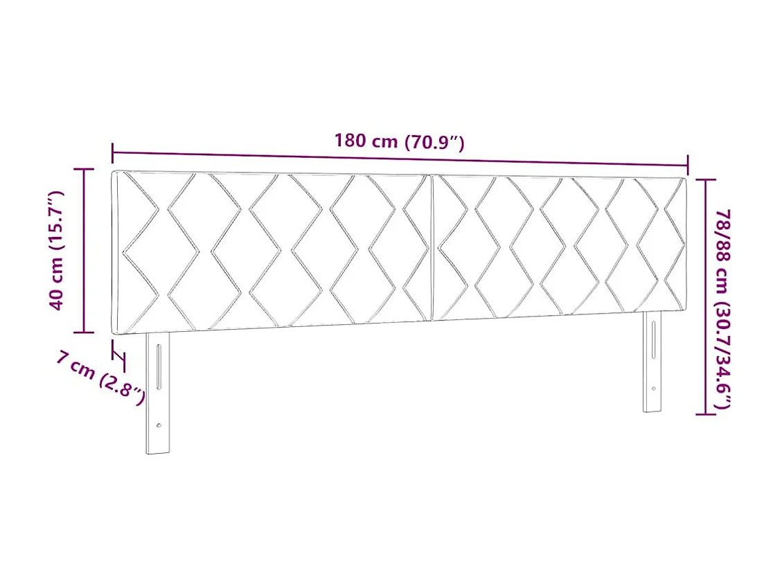 Cabecero Montaje en la pared Gris oscuro 180 cm Terciopelo