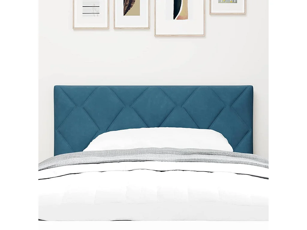 Tête de lit Montage mural Géométrique Bleu foncé 90 cm Velours