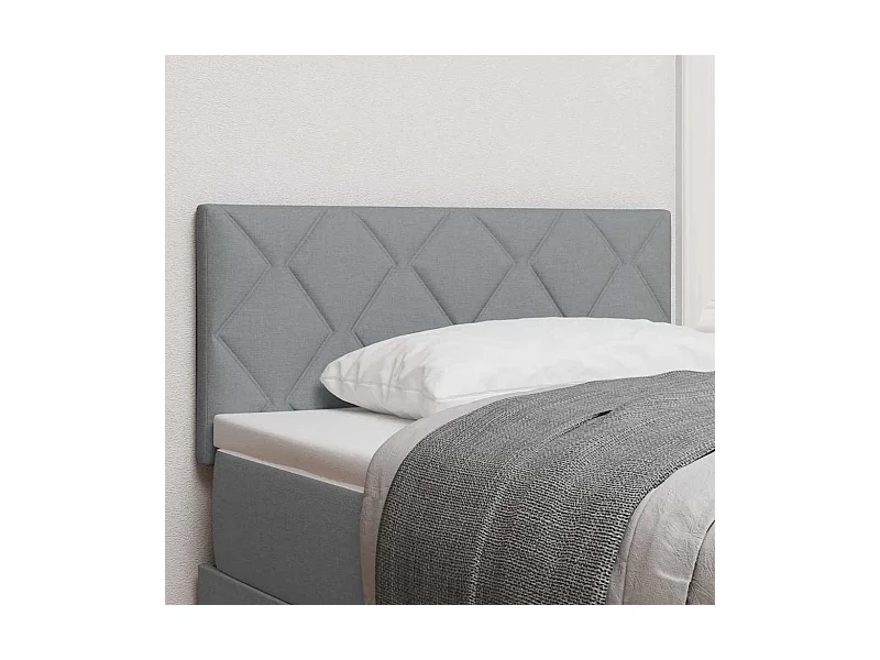 Tête de Lit en Tissu Géométrique Gris clair 90 cm tissu