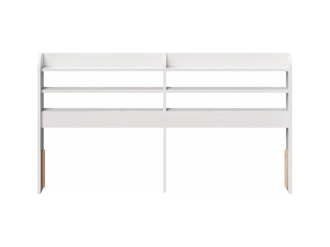 Hoofdbord met schappen 120 cm massief grenenhout wit