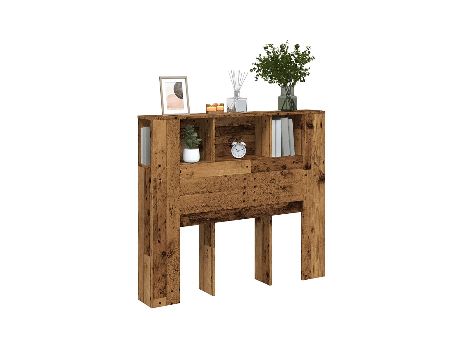 Armoire de tête de lit vieux bois 120x19x104,5 cm