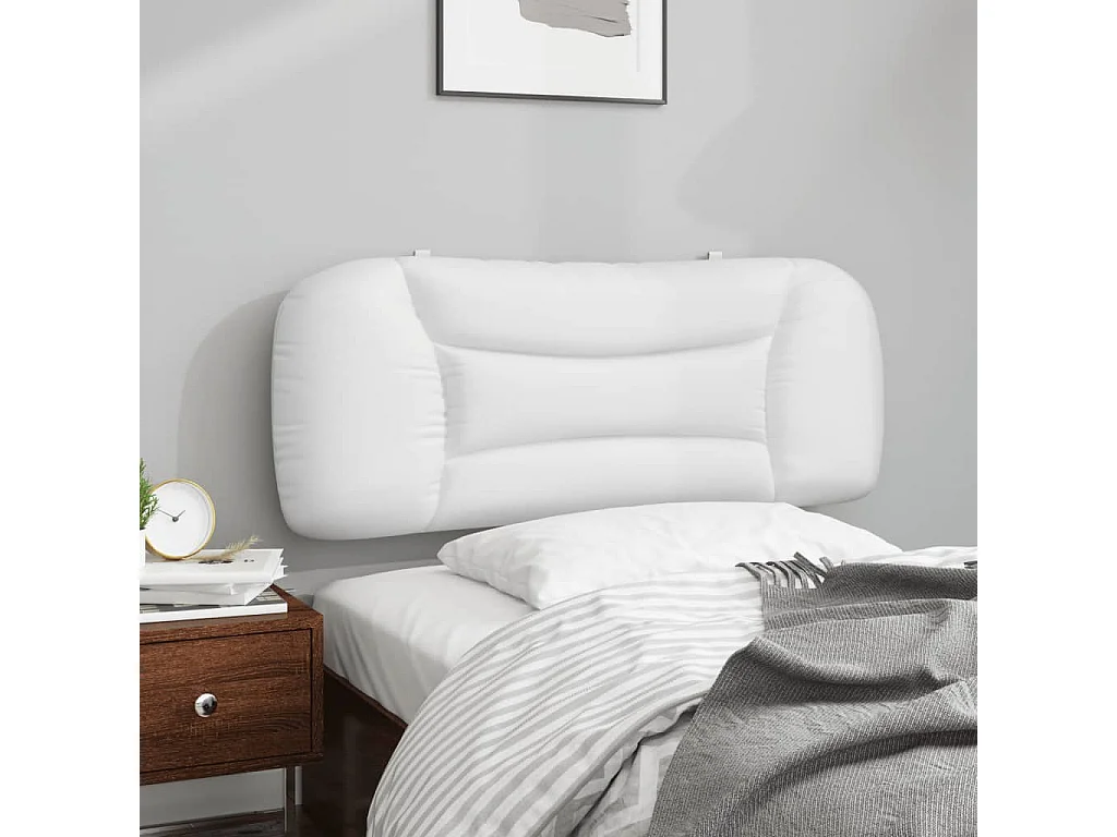 Tête de lit blanc 100 cm similicuir