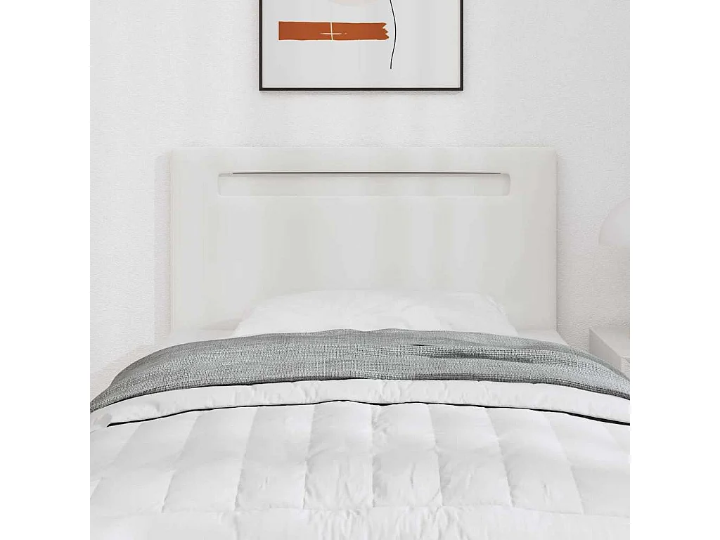 Cabecero con luces de tiras LED Montaje en la pared 90 cm PVC