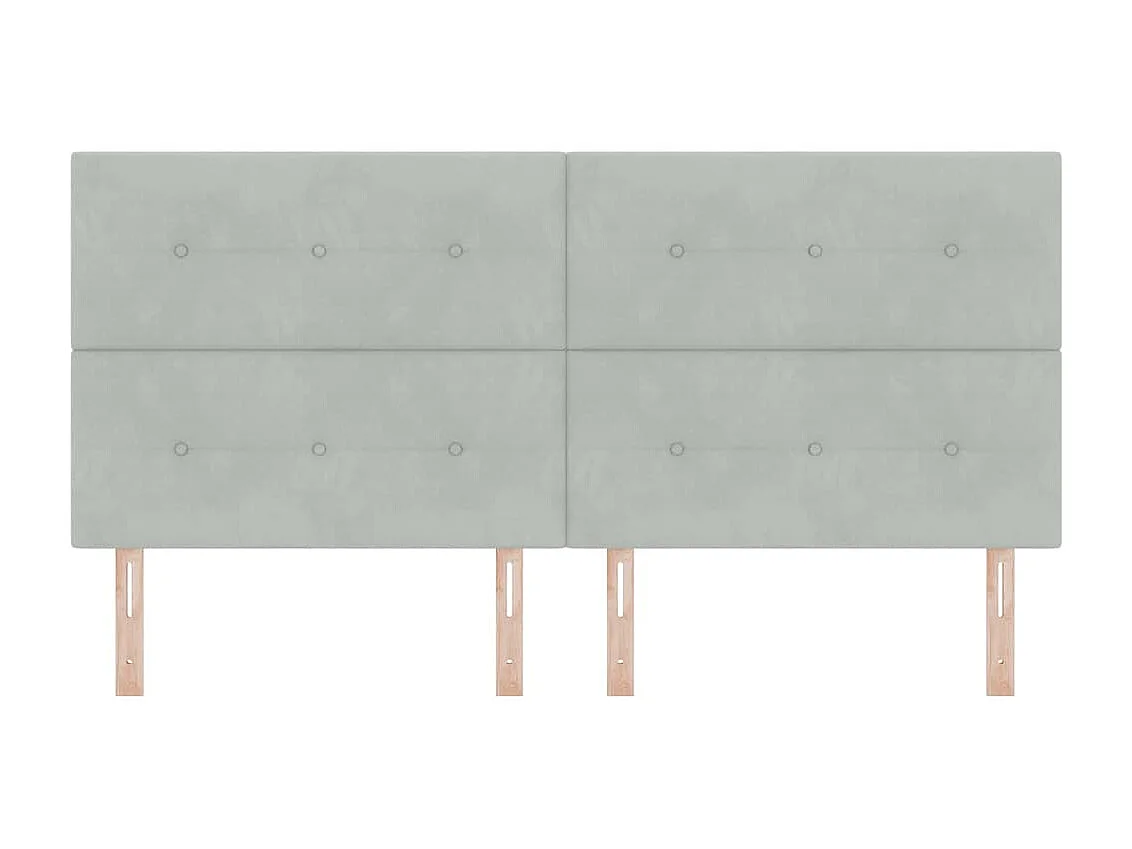 Cabecero Montaje en la pared Gris claro 200 cm Terciopelo