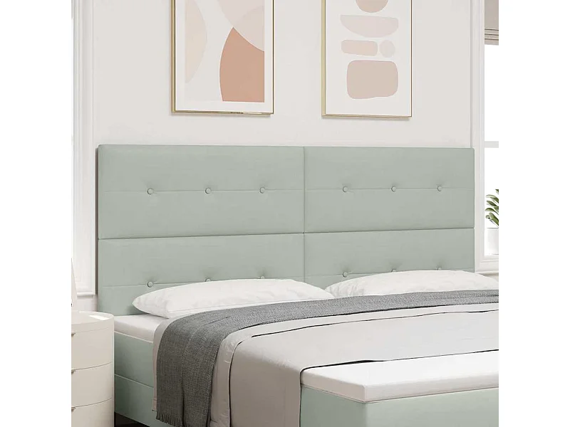 Cabecero Montaje en la pared Gris claro 200 cm Terciopelo