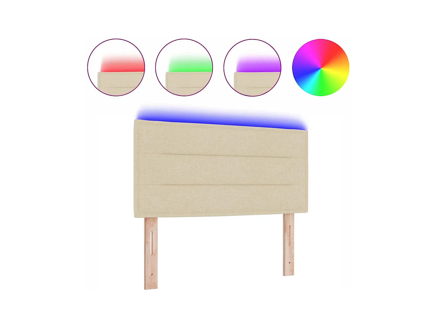 Tête de lit LED avec des lumières à LED Crème 80 cm tissu