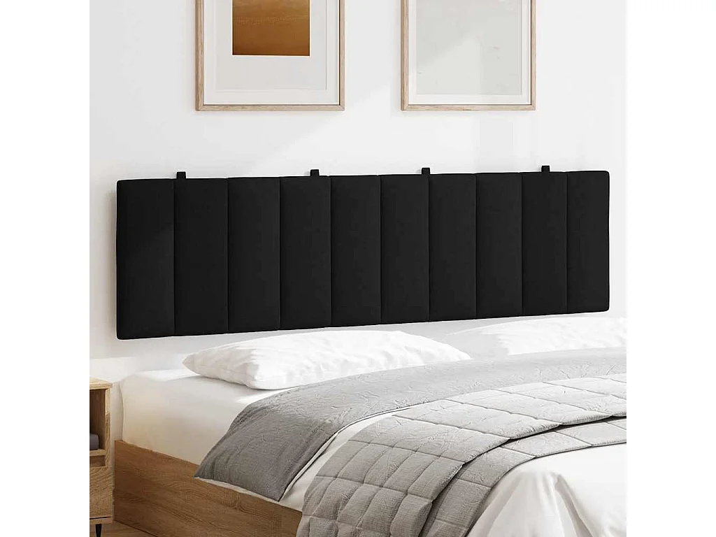 Tête de lit noir 180 cm tissu