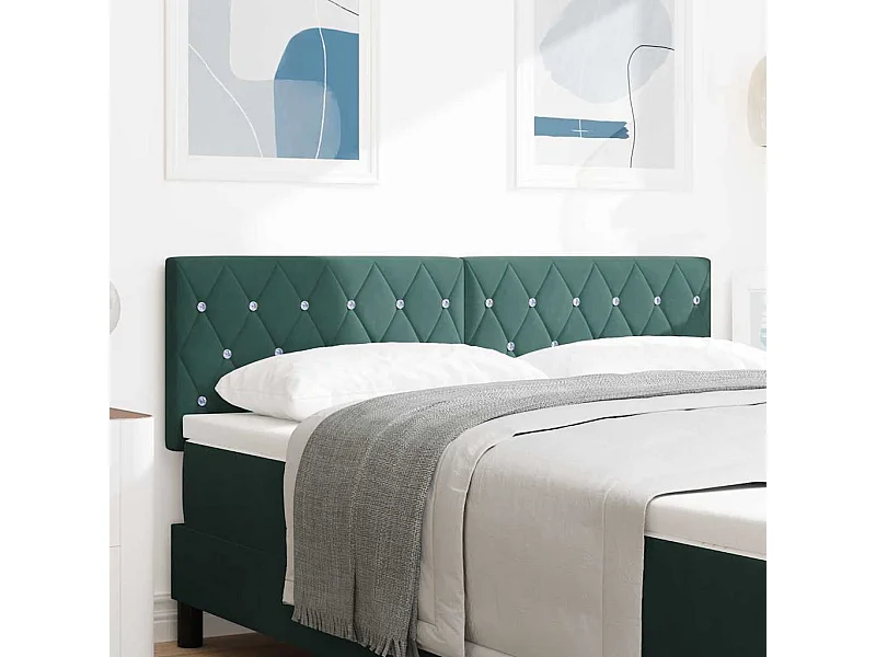 Tête de Lit en Velours Argyle Vert foncé 140 cm Velours