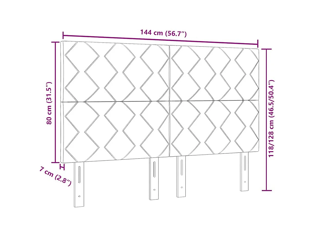 Cabecero LED Geométrico Manual Gris claro 144 cm Terciopelo