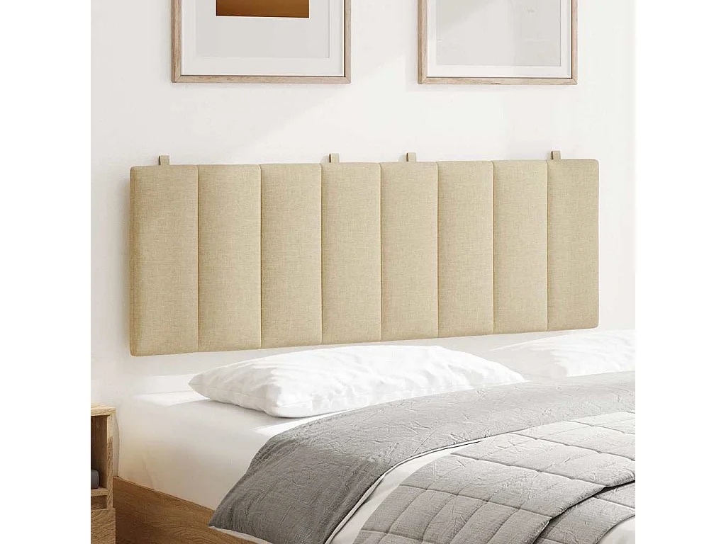 Hoofdbordkussen "Hanko" 120 cm stof crèmekleurig