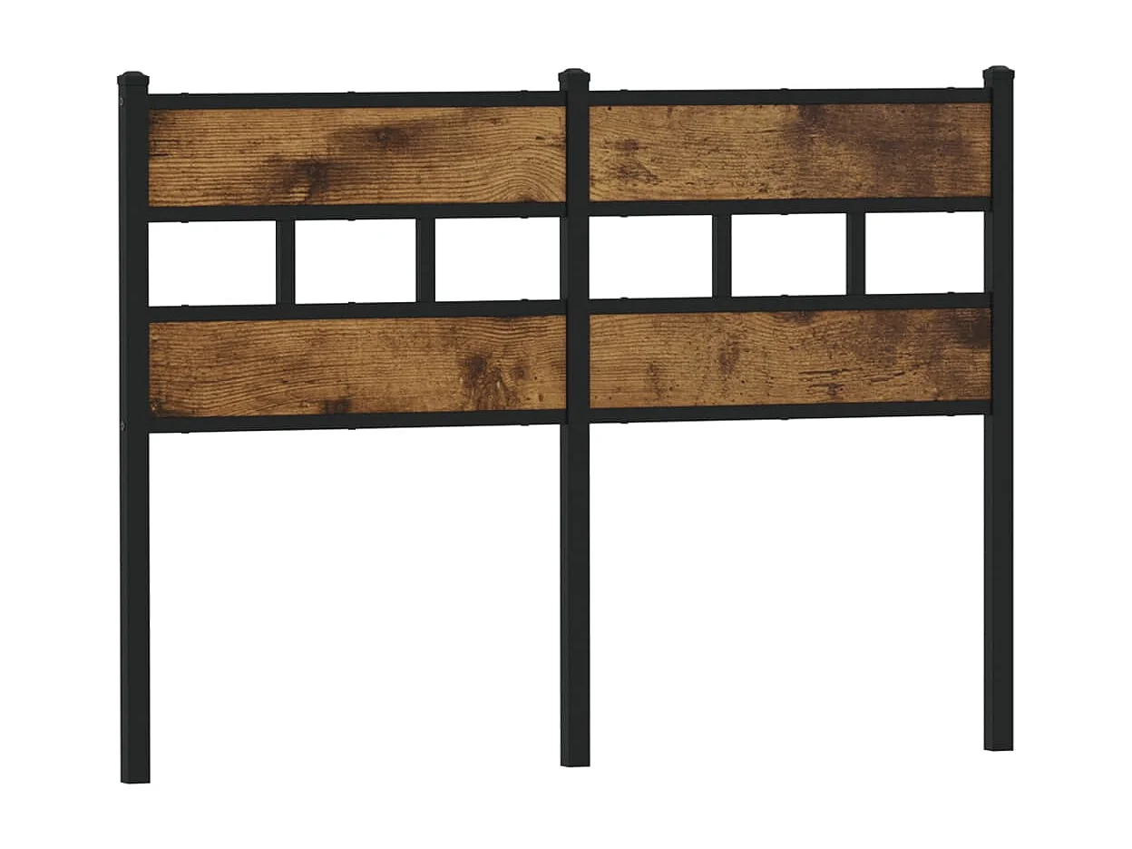 Tête de lit chêne fumé 120 cm fer et bois d'ingénierie