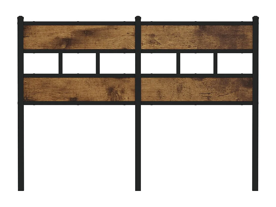 Tête de lit chêne fumé 120 cm fer et bois d'ingénierie