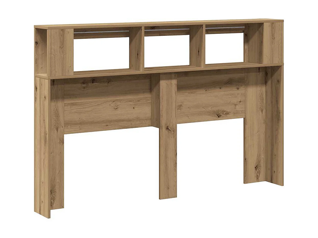 Tête de lit à LED chêne artisanal 160x18,5x103,5 cm