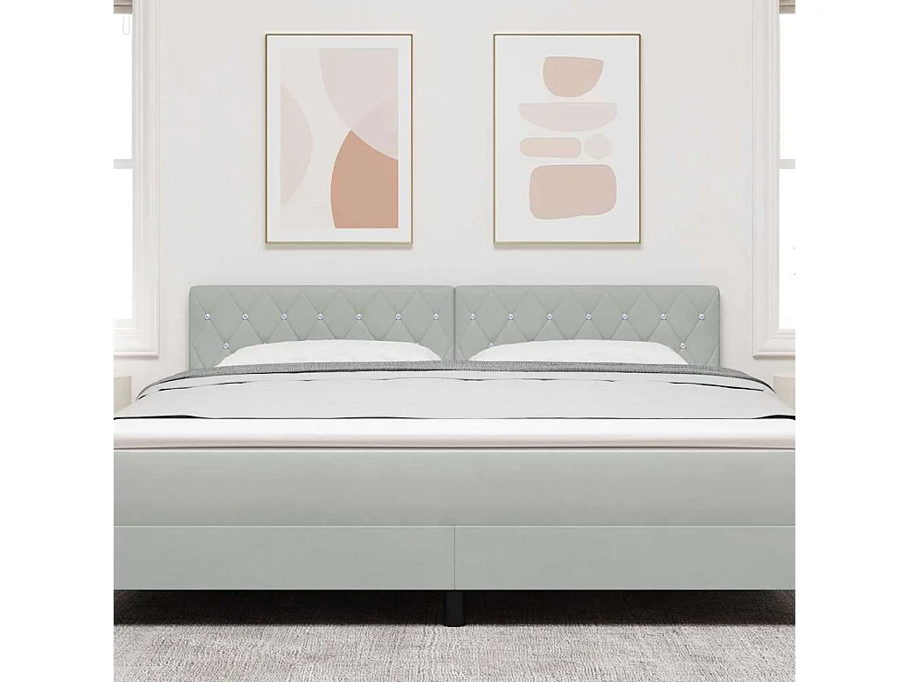 Tête de Lit en Velours Argyle Gris clair 180 cm Velours