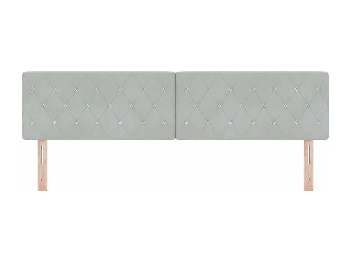 Tête de Lit en Velours Argyle Gris clair 180 cm Velours