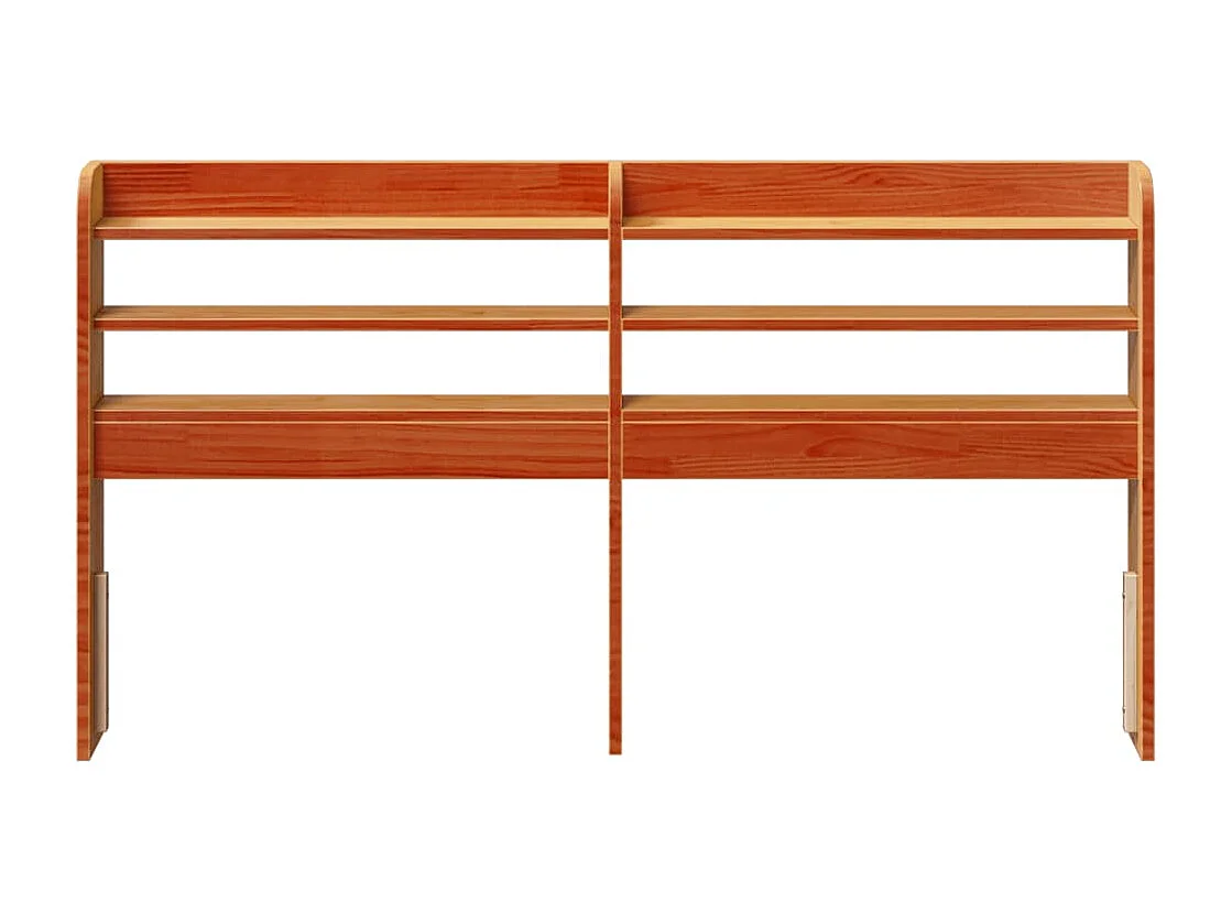 Tête de lit avec étagères marron cire 160 cm bois massif de pin