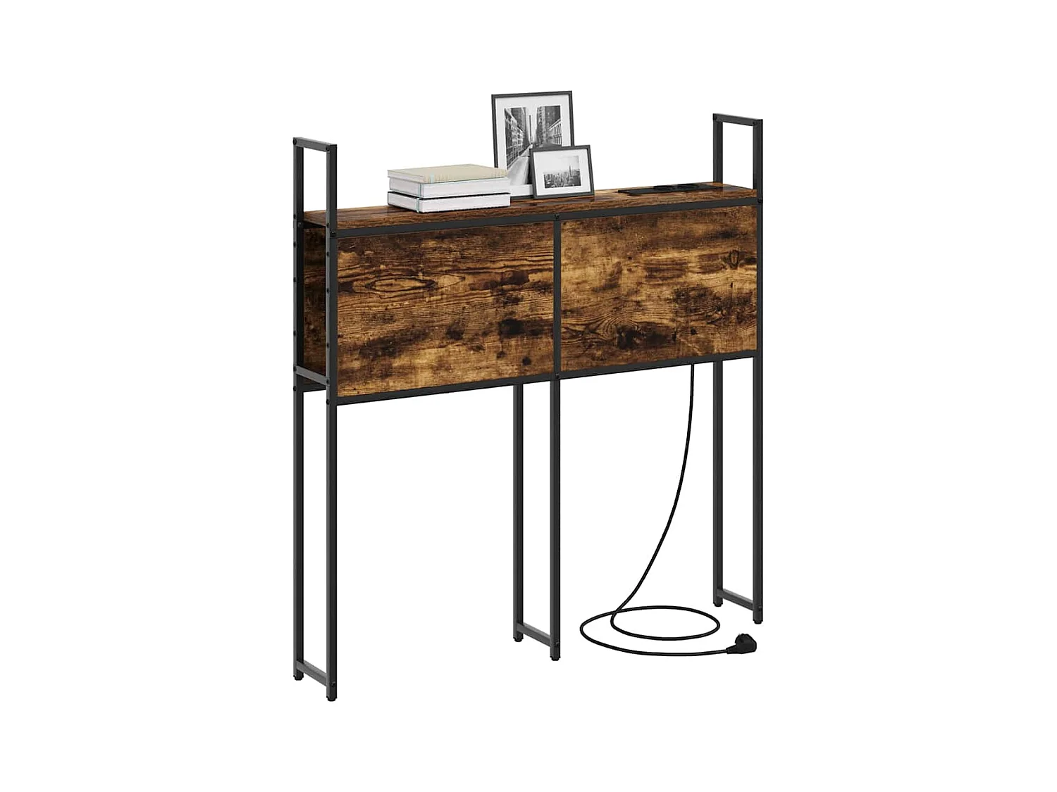 Tête de lit avec Station de Charge Chêne fumé 80 cm