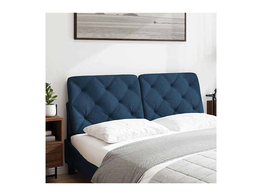 Tête de lit bleu 140 cm tissu