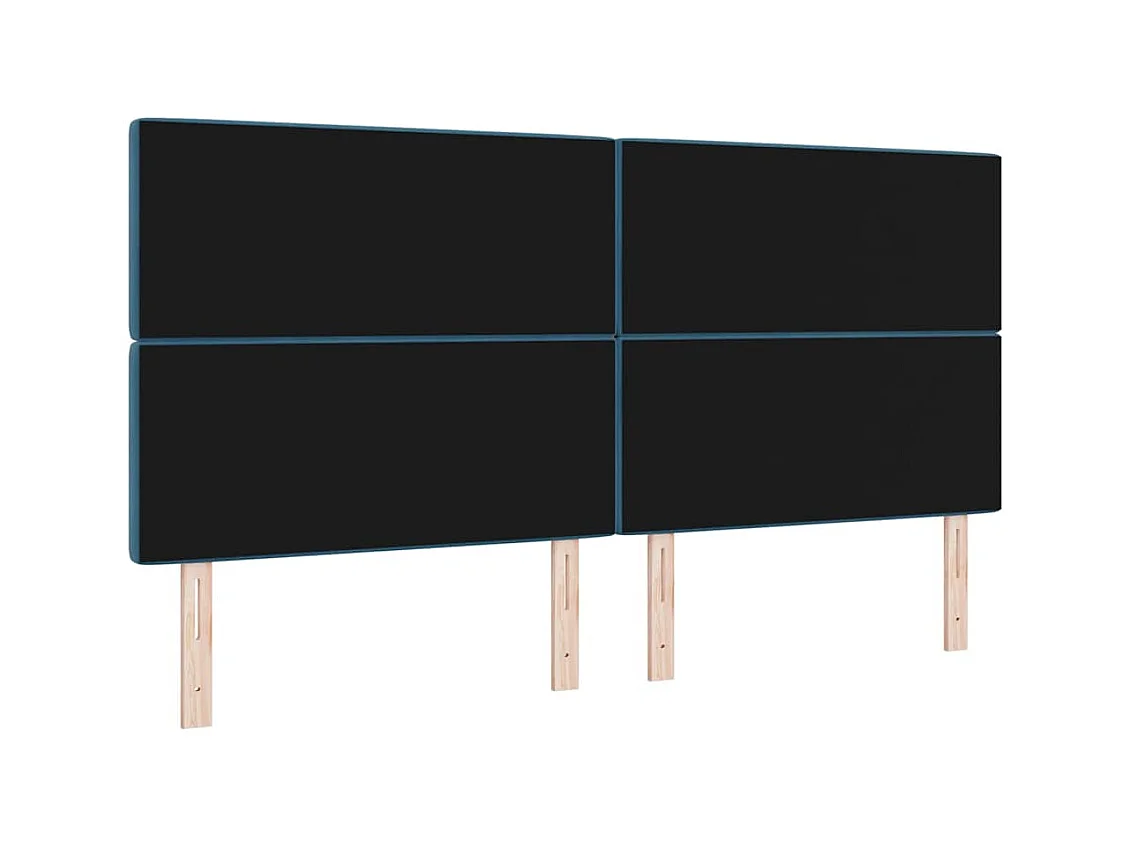 Tête de Lit LED Argyle Bleu foncé 100 cm Velours