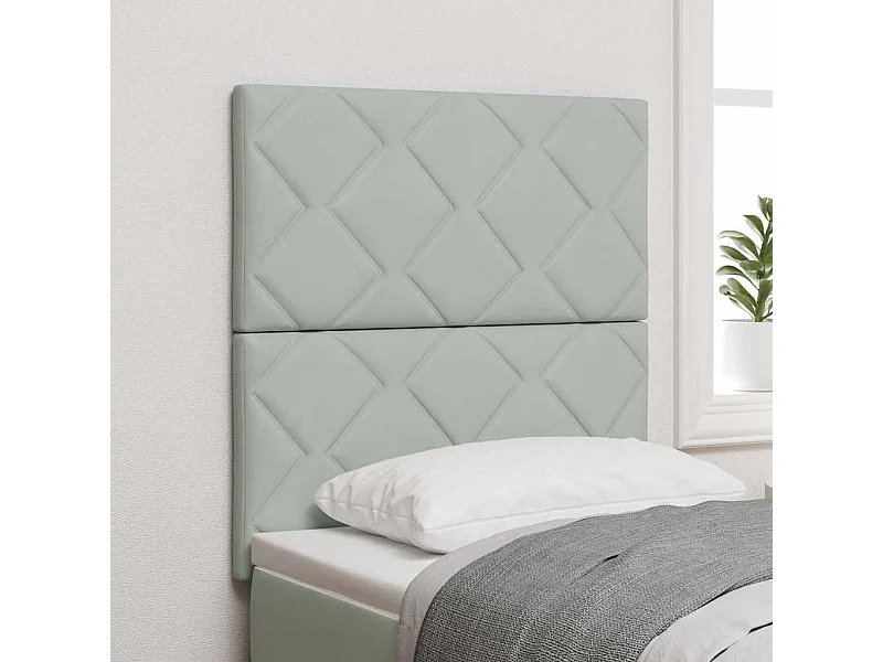 Tête de lit Montage mural Géométrique Gris clair 80 cm Velours