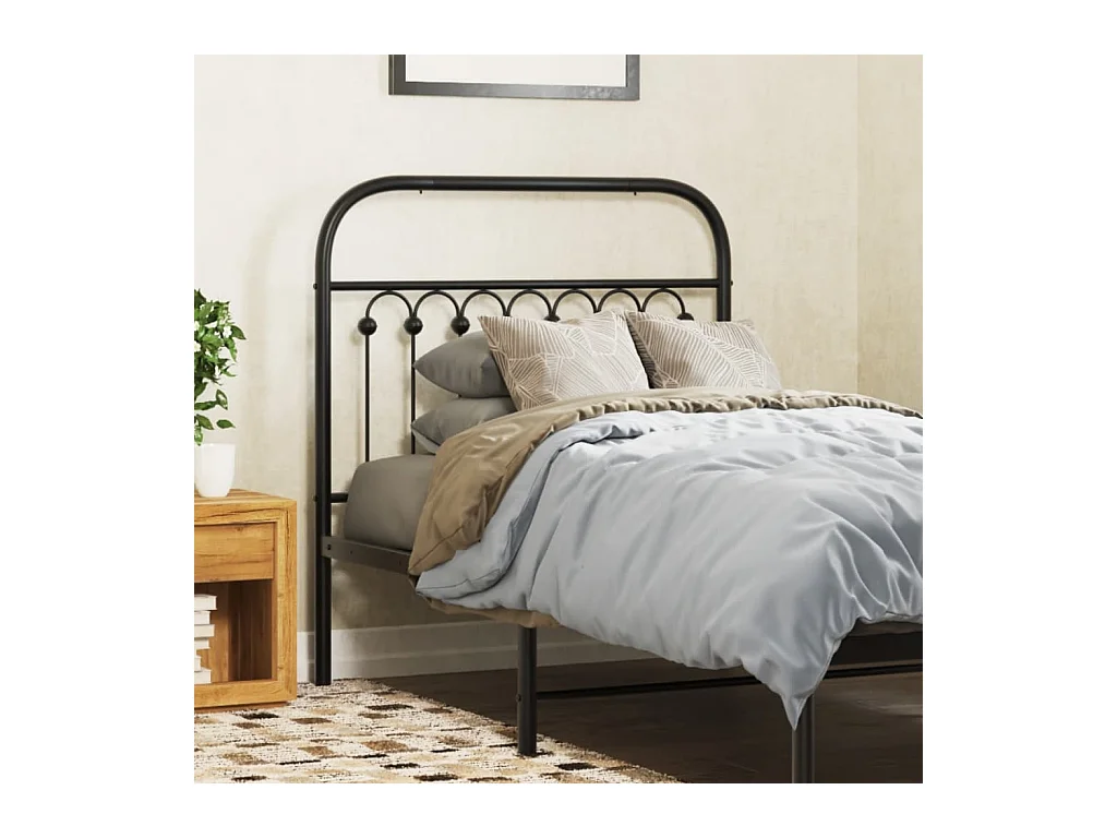 Cabeceira de cama 90 cm metal preto