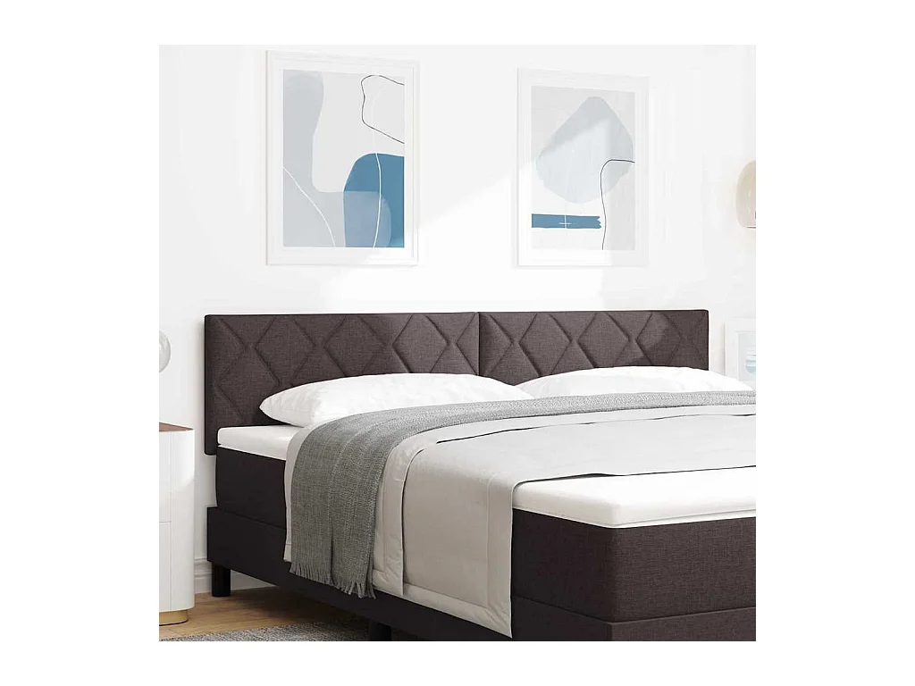 Tête de Lit en Tissu Géométrique Marron foncé 180 cm tissu
