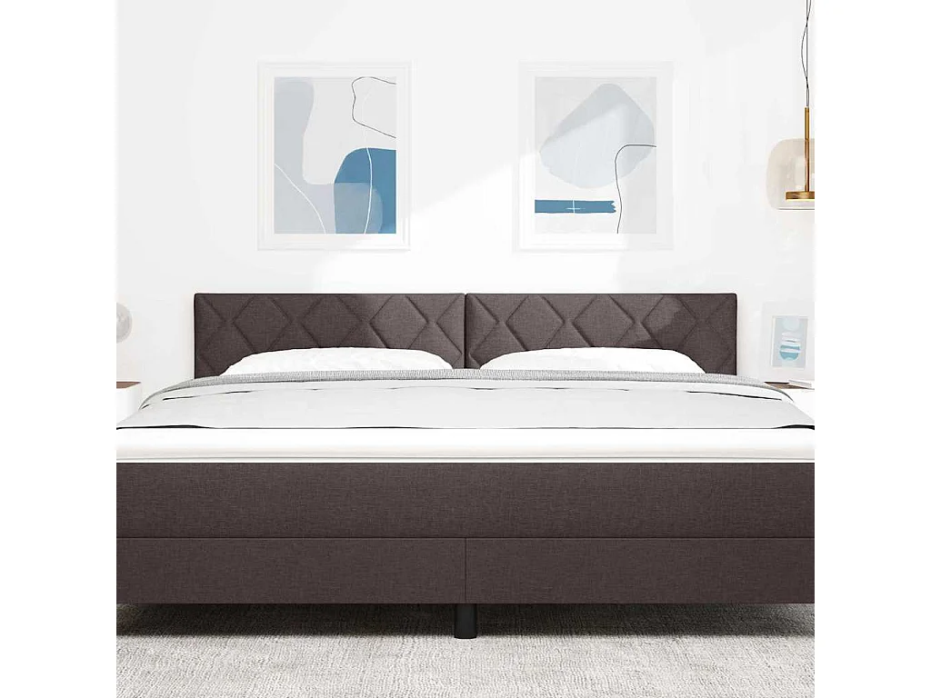 Tête de Lit en Tissu Géométrique Marron foncé 180 cm tissu