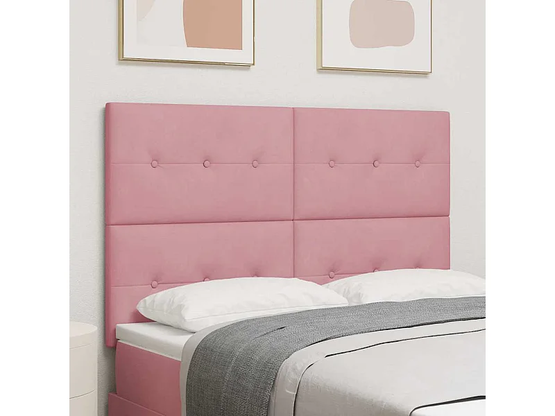 Tête de lit Montage mural avec tête de lit Rose 144 cm Velours