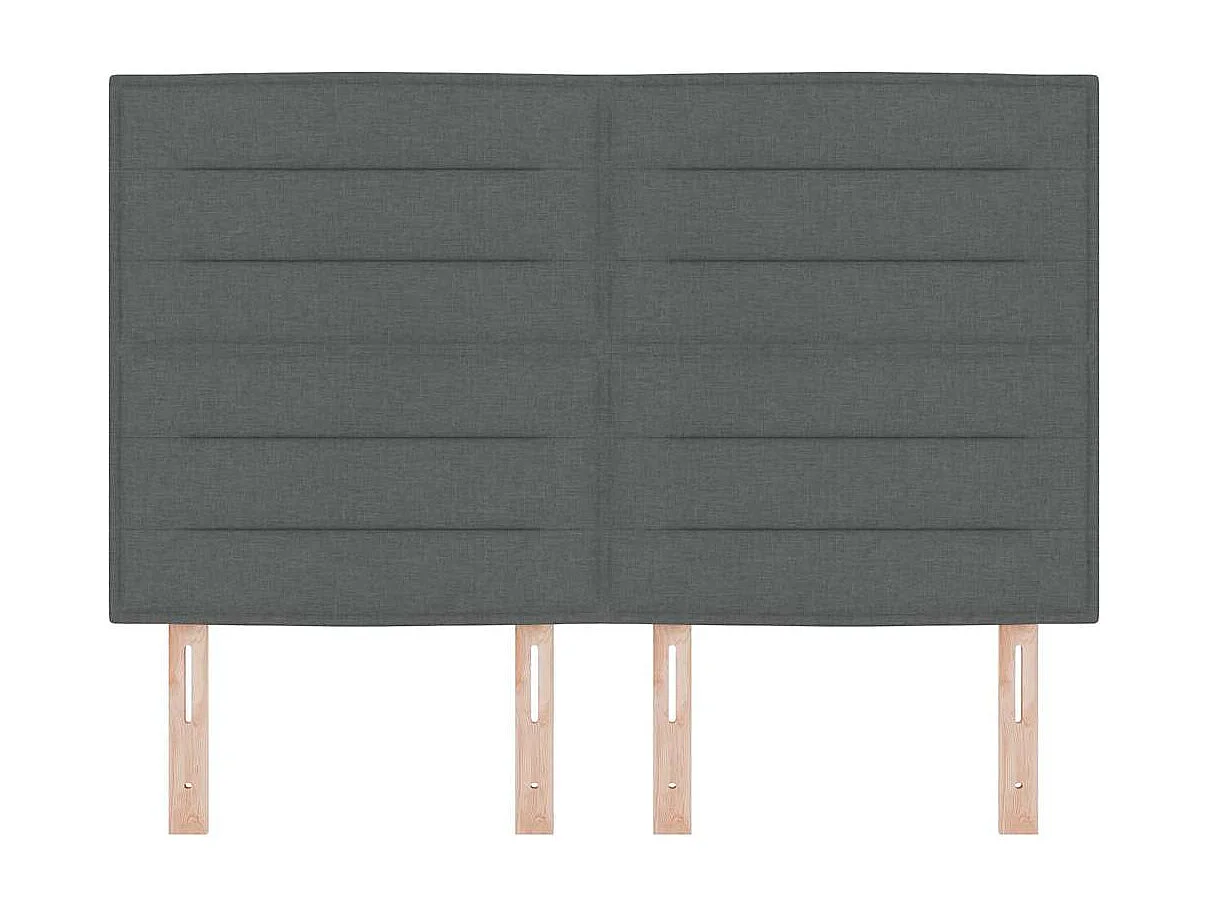 Cabecero LED con luces de tiras LED Gris oscuro 144 cm tela