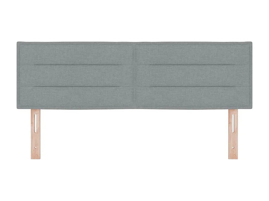 Cabecero LED con luces de tiras LED Gris claro 144 cm tela