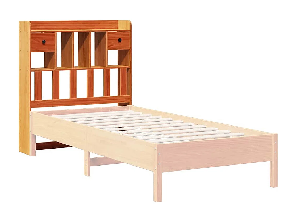 Tête de lit avec rangement cire marron 100cm bois massif de pin