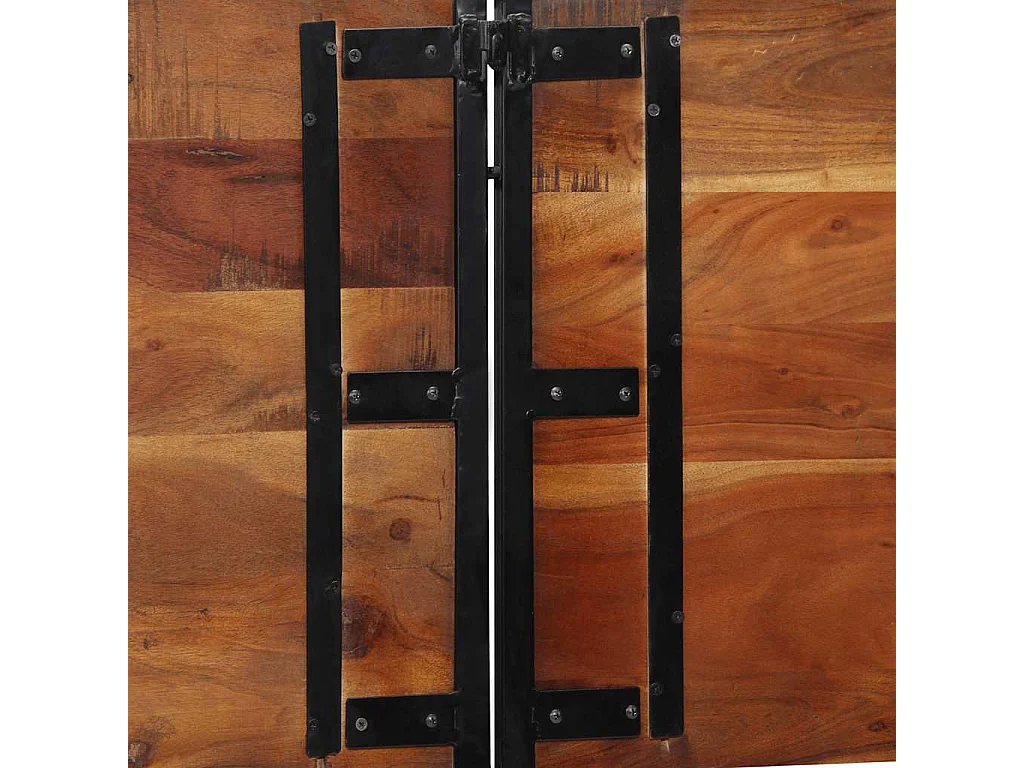 Cabecero 200 cm Madera Maciza Reciclada y Hierro