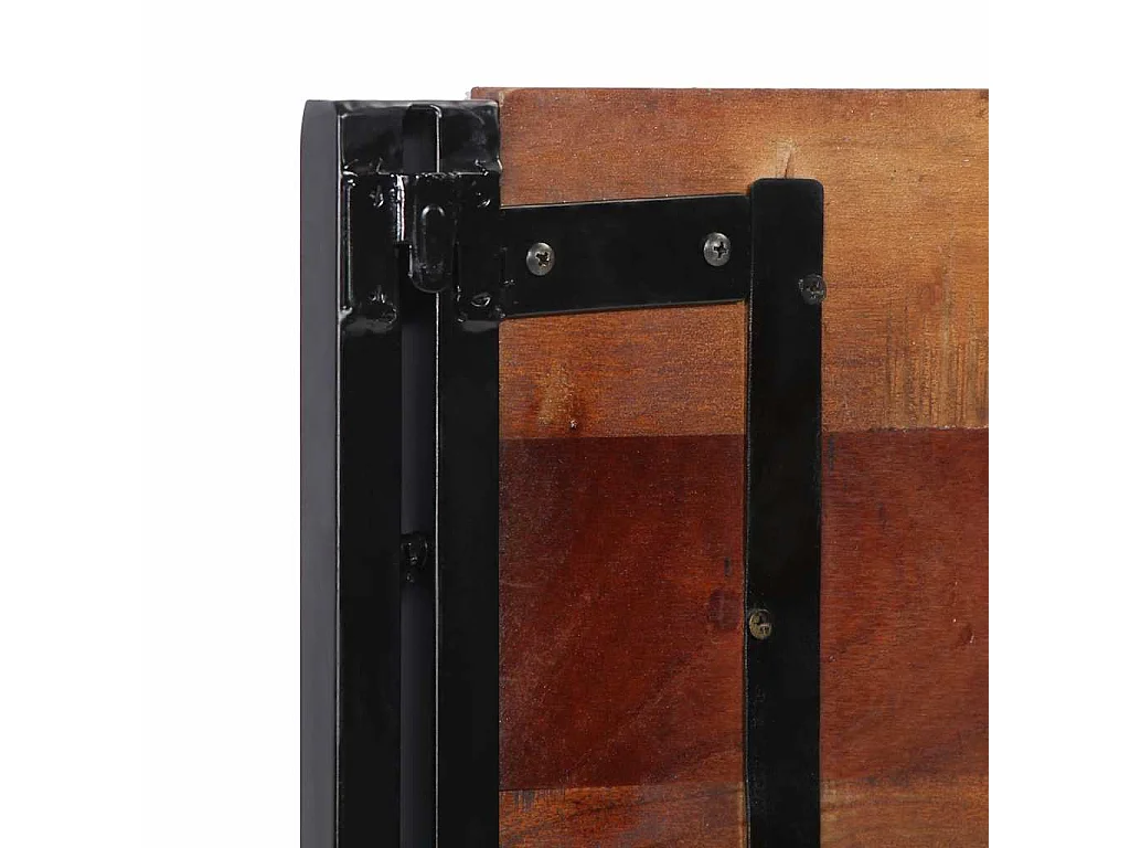 Cabecero 200 cm Madera Maciza Reciclada y Hierro