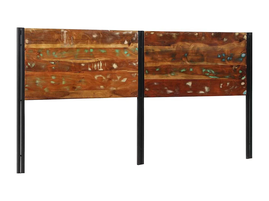 Cabecero 200 cm Madera Maciza Reciclada y Hierro