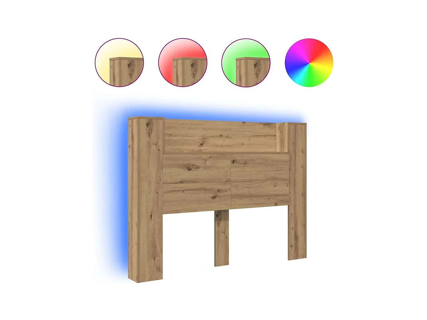 Tête de Lit chêne artisanal Bois d'ingénierie