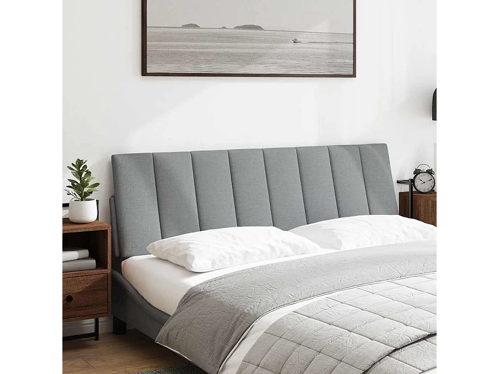 Hoofdbordkussen "Hanko" 160 cm stof lichtgrijs