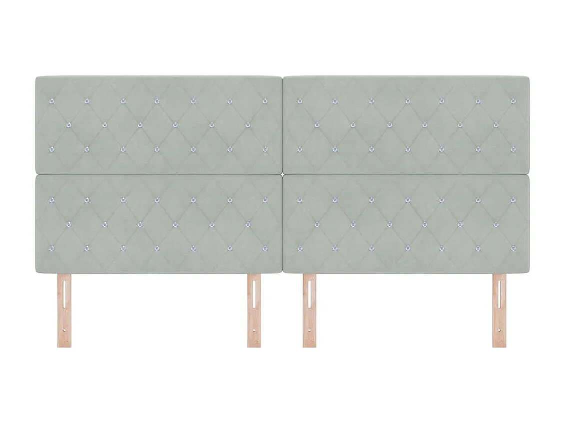 Tête de Lit en Velours Argyle Gris clair 200 cm Velours