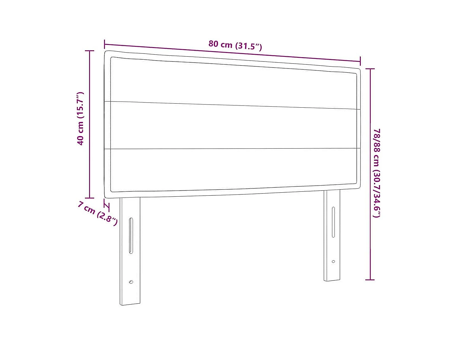 Tête de lit LED avec des lumières à LED Gris foncé 80 cm tissu