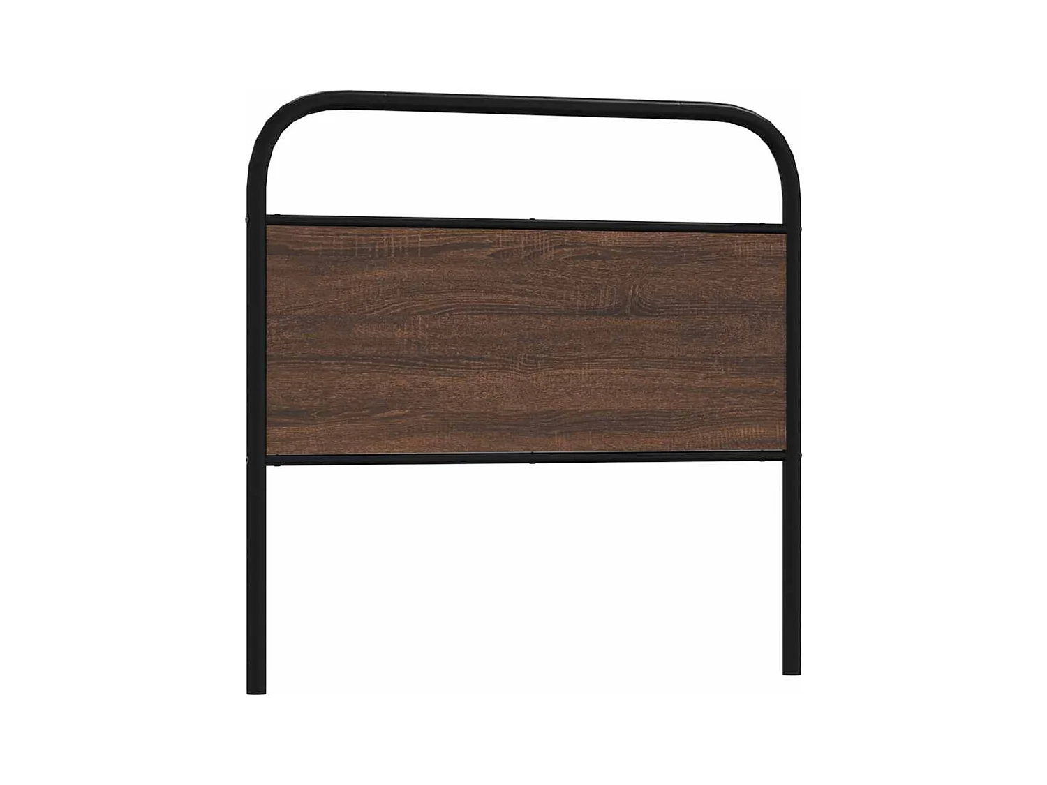 Cabecero de acero y madera de ingeniería marrón roble 107 cm