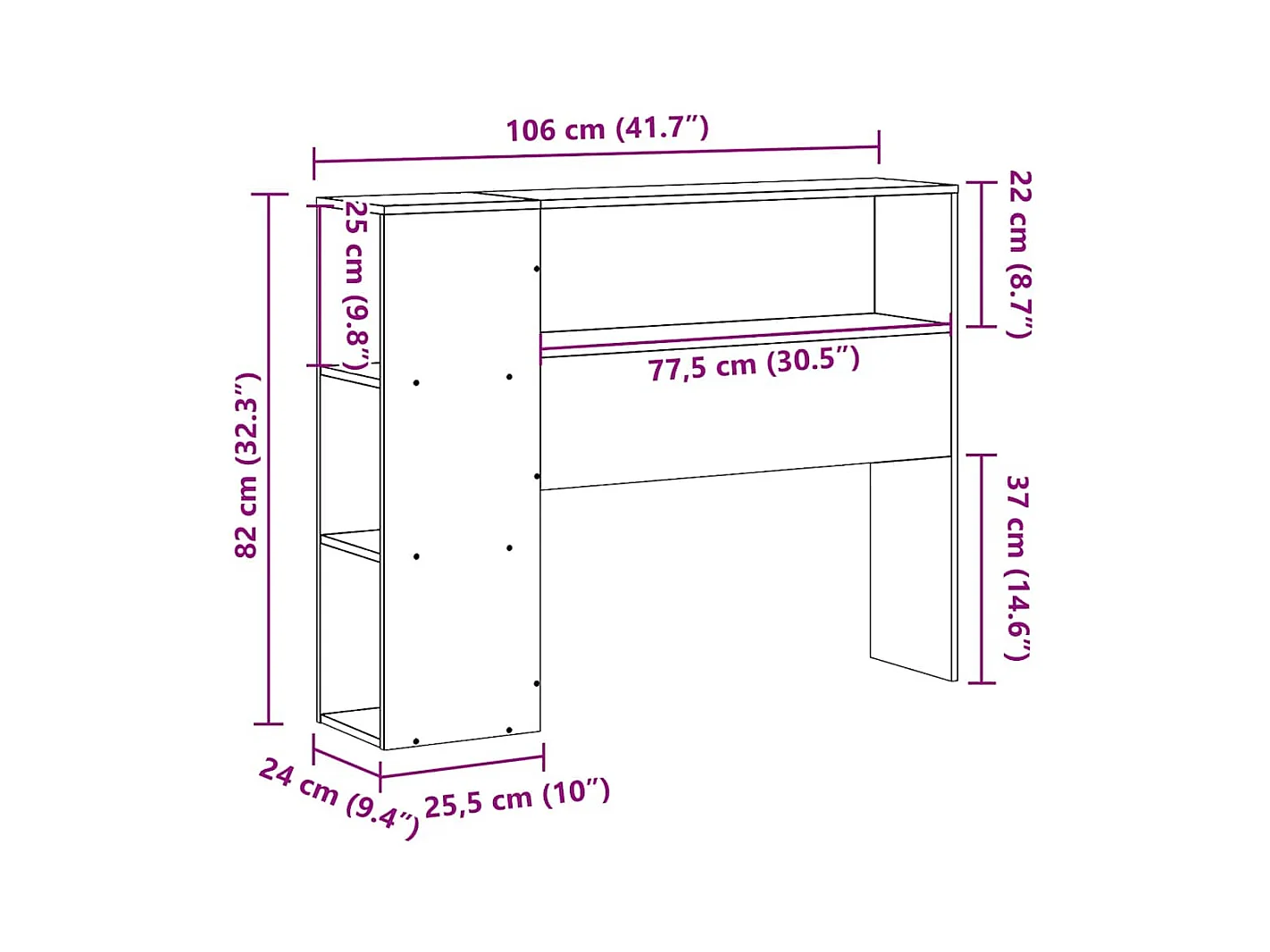 Cabecero de cama almacenaje madera maciza pino blanco 100 cm