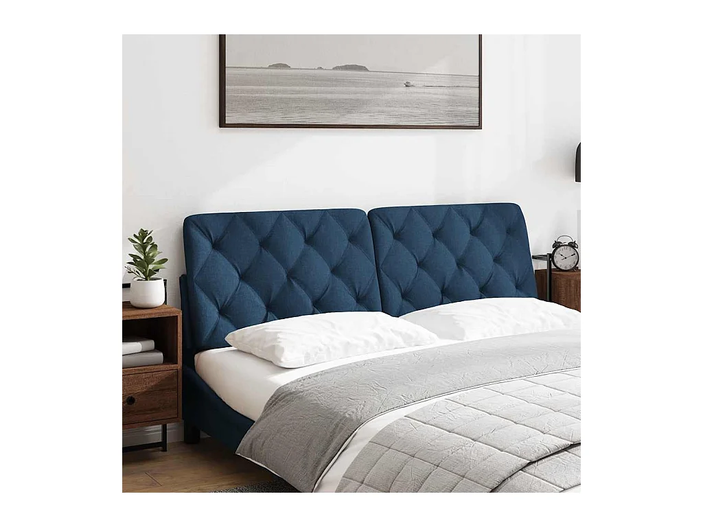 Tête de lit bleu 160 cm tissu