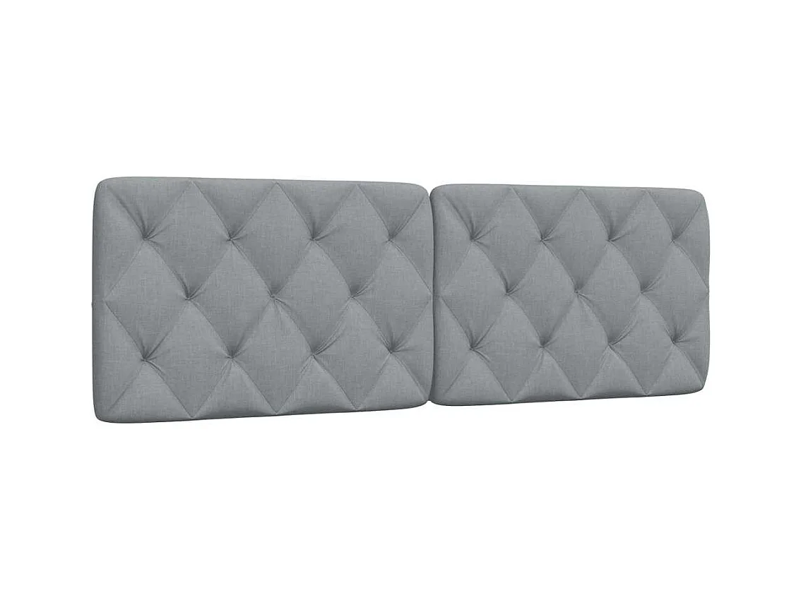 Cabecero de cama acolchado tela gris claro 160 cm