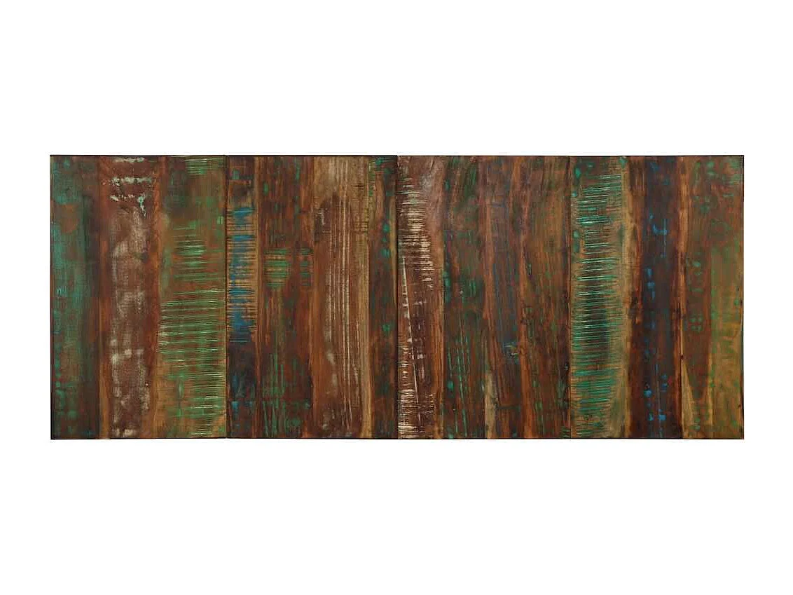 Tête de lit multicolore 200 cm bois massif récupération