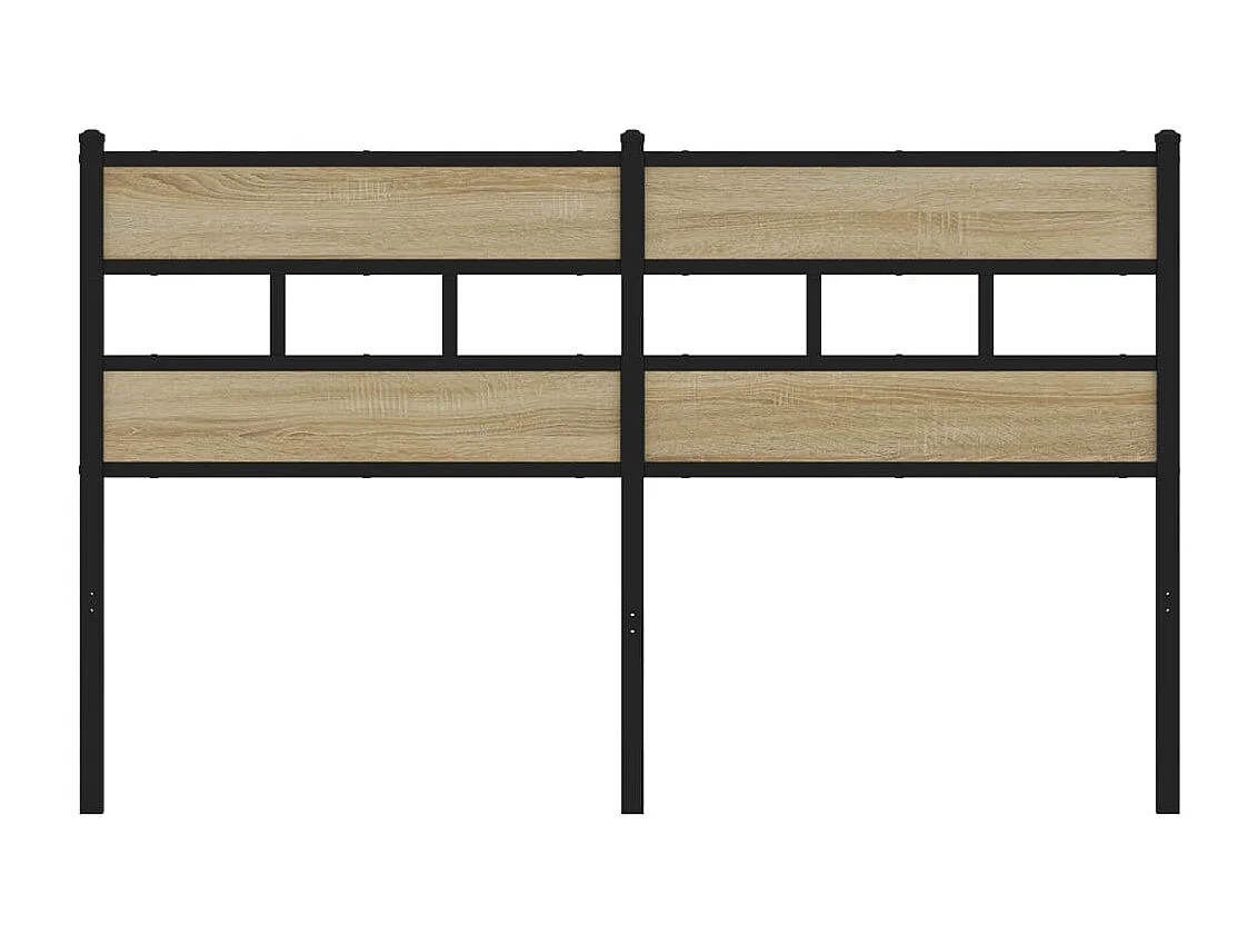 Tête de lit chêne sonoma 160 cm fer et bois d’ingénierie