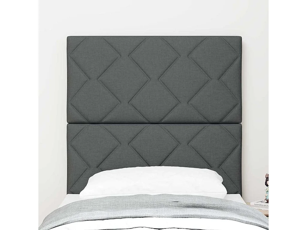 Cabeceira de Tecido Geométrico Cinzento escuro 80 cm tecido